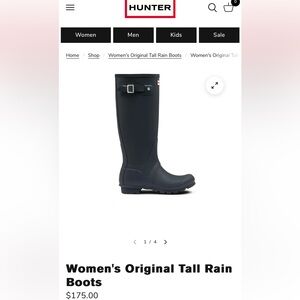 Hunter women’s original rain boots - navy, size 8. Never used, brand new!